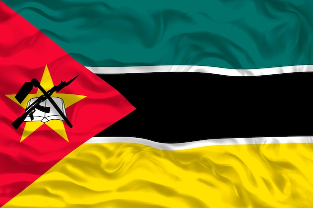 Nationale vlag van Mozambique Achtergrond met vlag van Mozambique