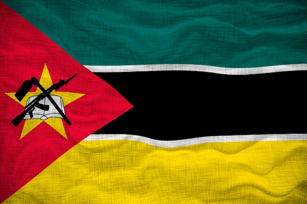 Foto nationale vlag van mozambique achtergrond met vlag van mozambique