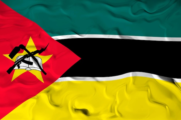Nationale vlag van Mozambique Achtergrond met vlag van Mozambique