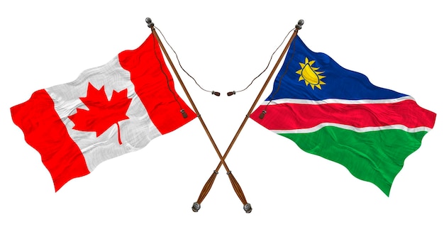 Nationale vlag van Namibië en Canada Achtergrond voor ontwerpers