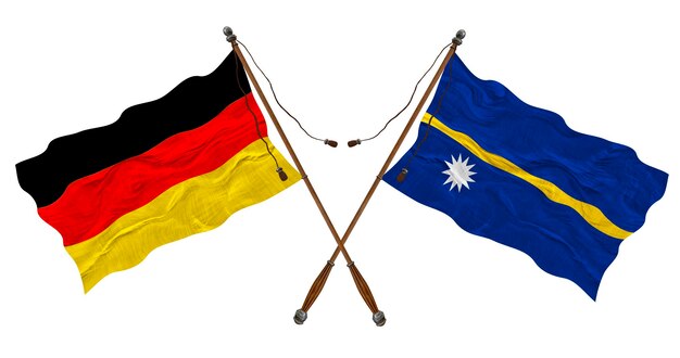 Nationale vlag van Nauru en Duitsland Achtergrond voor ontwerpers