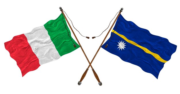 Nationale vlag van Nauru en Italië Achtergrond voor ontwerpers