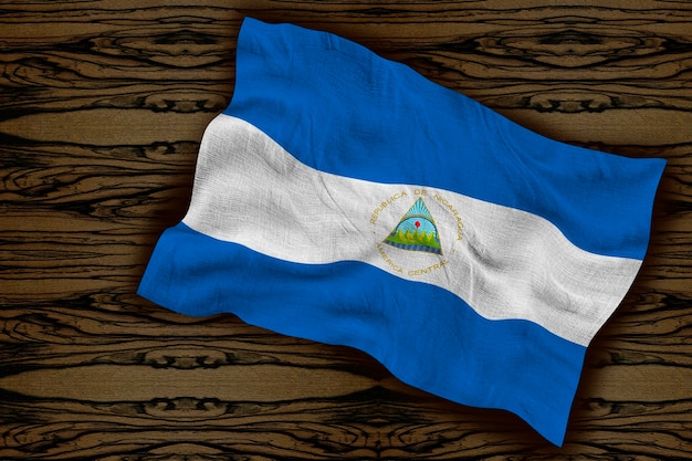 Nationale vlag van Nicaragua Achtergrond met vlag van Nicaragua