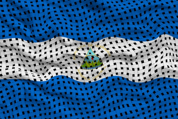 Nationale vlag van Nicaragua Achtergrond met vlag van Nicaragua