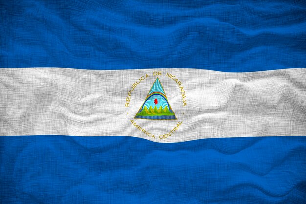Nationale vlag van Nicaragua Achtergrond met vlag van Nicaragua