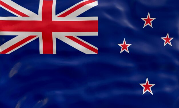 Nationale vlag van nieuw-zeeland achtergrond met vlag van nieuw-zeeland