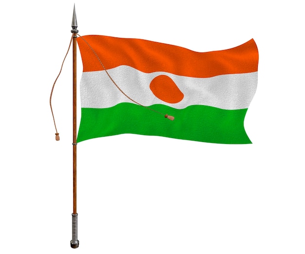 Nationale vlag van Niger Achtergrond met vlag van Niger