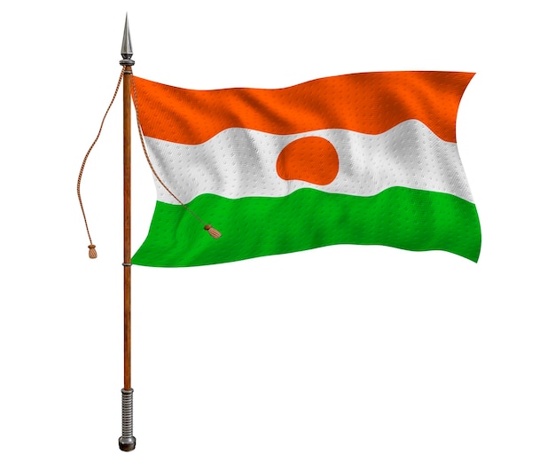 Nationale vlag van Niger Achtergrond met vlag van Niger