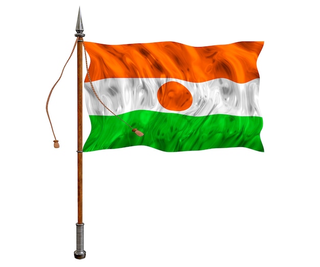 Nationale vlag van Niger Achtergrond met vlag van Niger