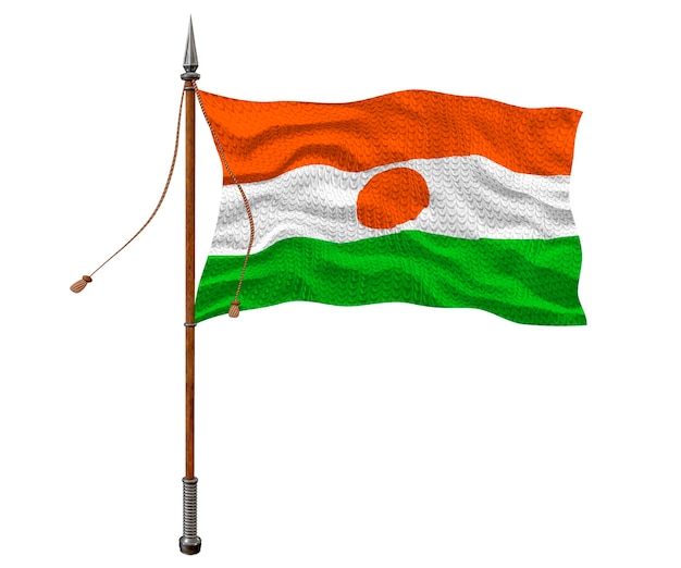 Nationale vlag van Niger Achtergrond met vlag van Niger