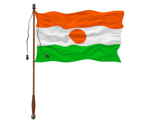 Nationale vlag van Niger Achtergrond met vlag van Niger