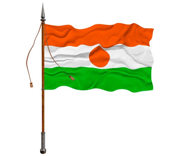 Nationale vlag van Niger Achtergrond met vlag van Niger