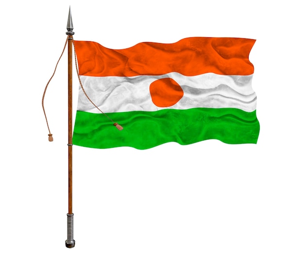 Nationale vlag van Niger Achtergrond met vlag van Niger