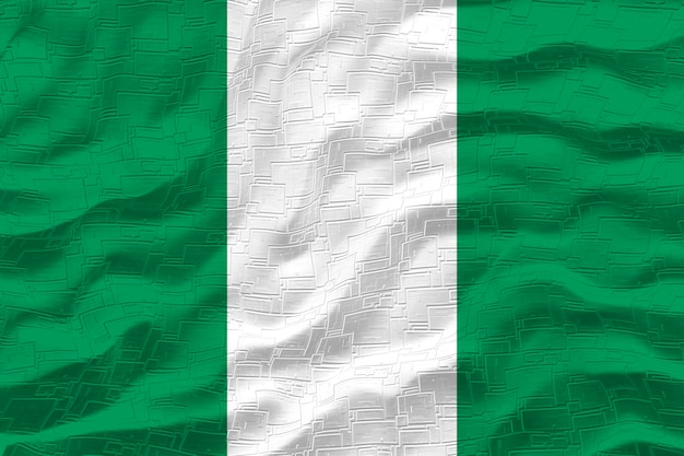 Nationale vlag van Nigeria Achtergrond met vlag van Nigeria