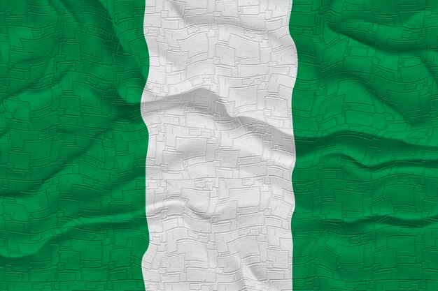 Nationale vlag van Nigeria Achtergrond met vlag van Nigeria