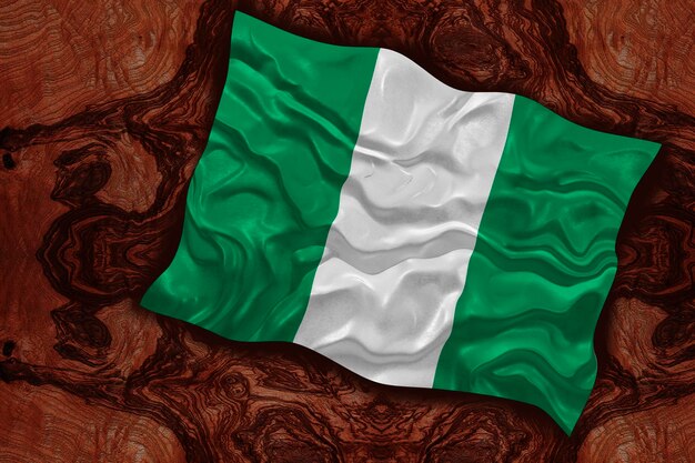 Nationale vlag van Nigeria Achtergrond met vlag van Nigeria
