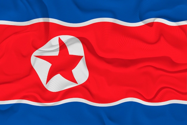 Nationale vlag van Noord-Korea Achtergrond met vlag van Noord-Korea