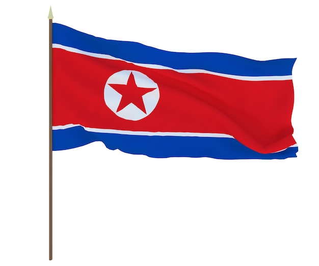 Nationale vlag van Noord-Korea Achtergrond voor redacteuren en ontwerpers Nationale feestdag