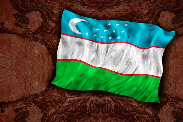 Nationale vlag van Oezbekistan Achtergrond met vlag van Oezbekistan