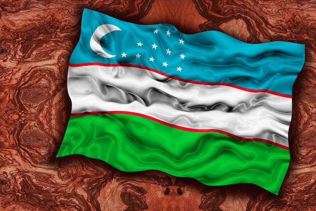 Nationale vlag van Oezbekistan Achtergrond met vlag van Oezbekistan