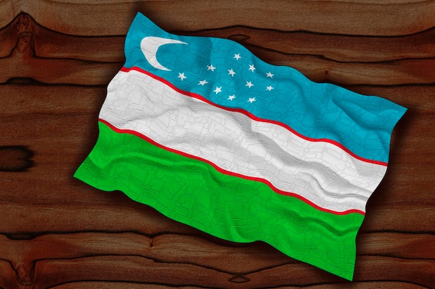 Nationale vlag van Oezbekistan Achtergrond met vlag van Oezbekistan