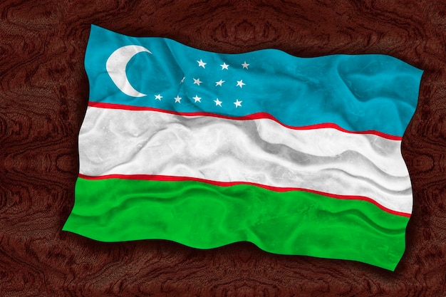 Nationale vlag van Oezbekistan Achtergrond met vlag van Oezbekistan