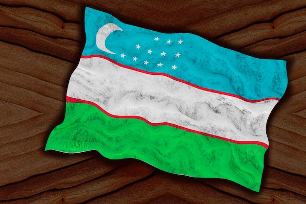 Nationale vlag van Oezbekistan Achtergrond met vlag van Oezbekistan