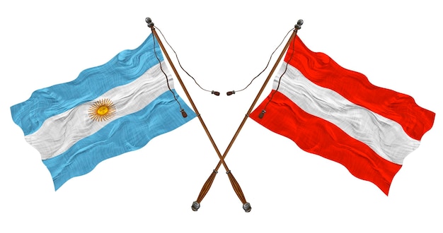 Nationale vlag van Oostenrijk en Argentinië Achtergrond voor ontwerpers