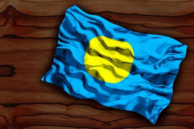 Nationale vlag van Palau Achtergrond met vlag van Palau