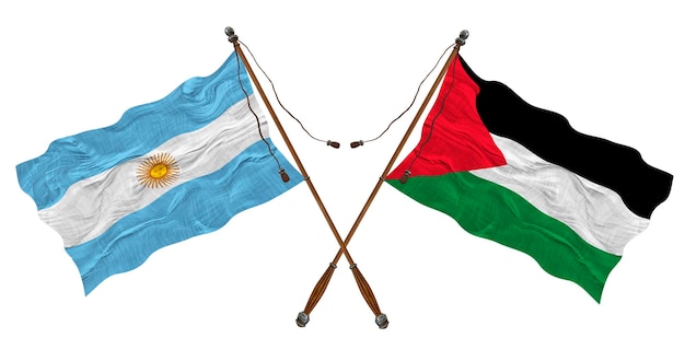 Nationale vlag van Palestina en Argentinië Achtergrond voor ontwerpers