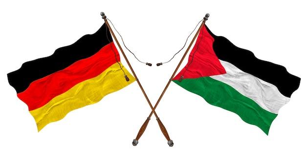Nationale vlag van Palestina en Duitsland Achtergrond voor ontwerpers