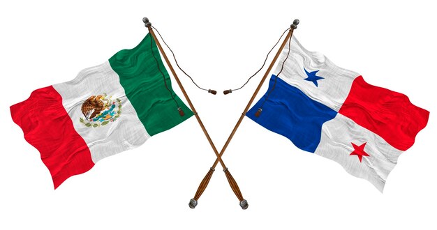 Nationale vlag van Panama en Mexico Achtergrond voor ontwerpers