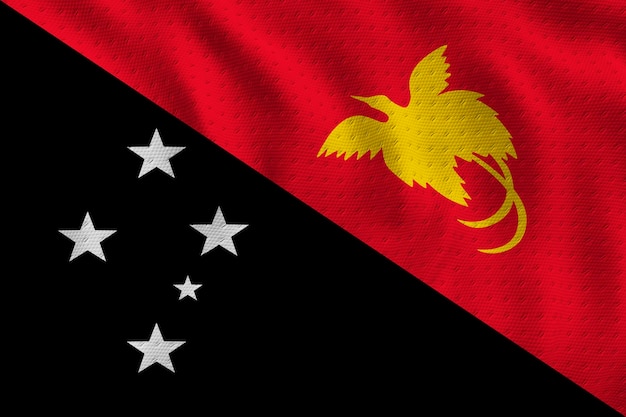 Nationale vlag van Papoea-Nieuw-Guinea Achtergrond met vlag van Papoea-Nieuw-Guinea