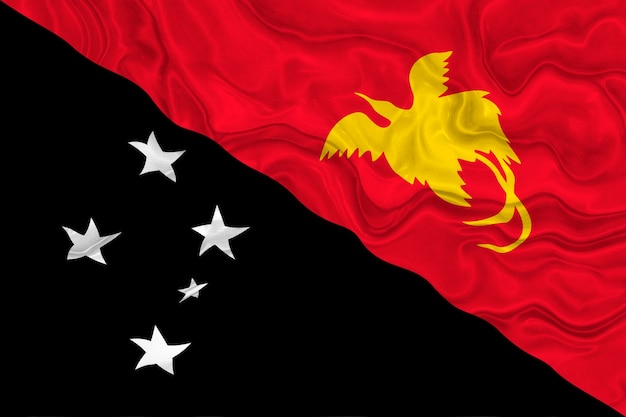 Nationale vlag van Papoea-Nieuw-Guinea Achtergrond met vlag van Papoea-Nieuw-Guinea