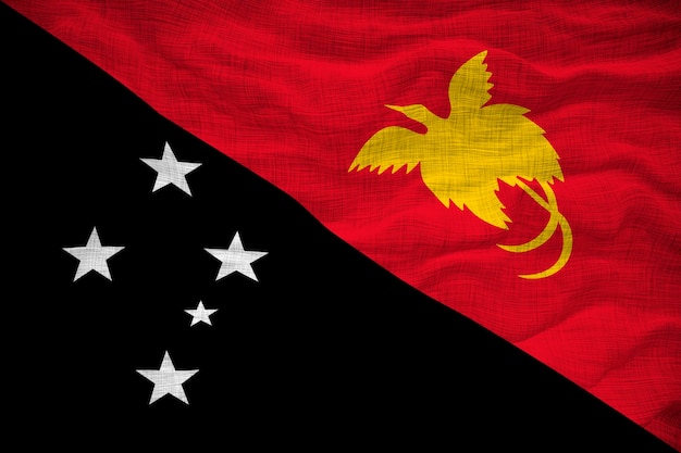 Nationale vlag van Papoea-Nieuw-Guinea Achtergrond met vlag van Papoea-Nieuw-Guinea