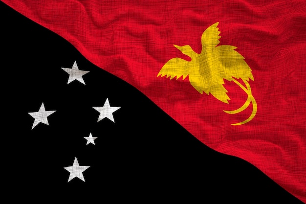 Nationale vlag van Papoea-Nieuw-Guinea Achtergrond met vlag van Papoea-Nieuw-Guinea