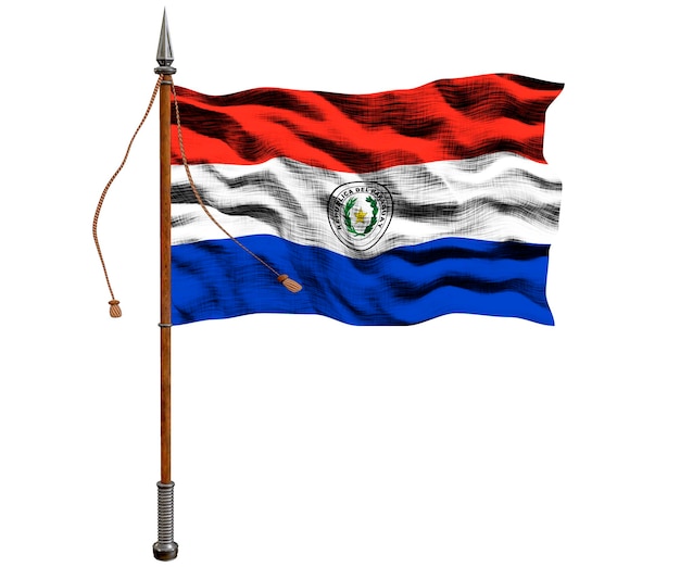 Nationale vlag van Paraguay Achtergrond met vlag van Paraguay