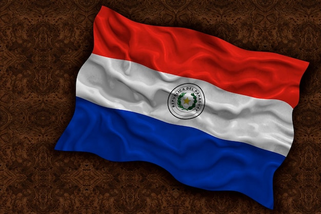 Nationale vlag van Paraguay Achtergrond met vlag van Paraguay