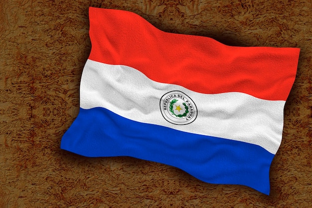 Nationale vlag van Paraguay Achtergrond met vlag van Paraguay