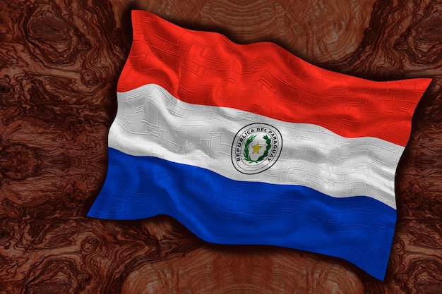 Nationale vlag van Paraguay Achtergrond met vlag van Paraguay