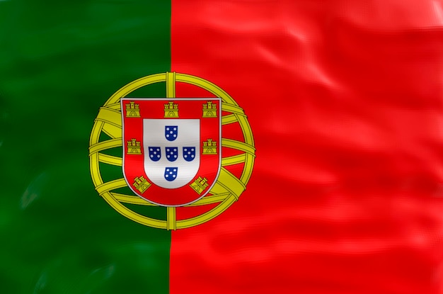 Nationale vlag van portugal achtergrond met vlag van portugal