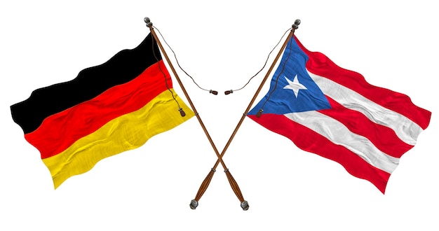 Nationale vlag van PuertoRico en Duitsland Achtergrond voor ontwerpers