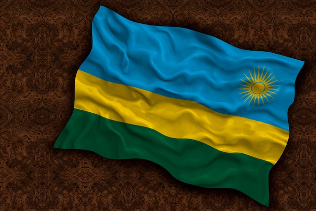 Nationale vlag van Rwanda Achtergrond met vlag van Rwanda