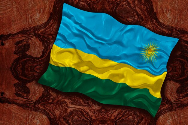 Nationale vlag van Rwanda Achtergrond met vlag van Rwanda