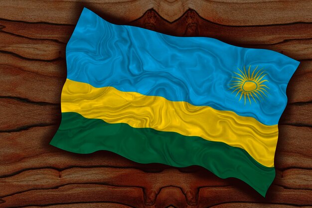 Nationale vlag van Rwanda Achtergrond met vlag van Rwanda