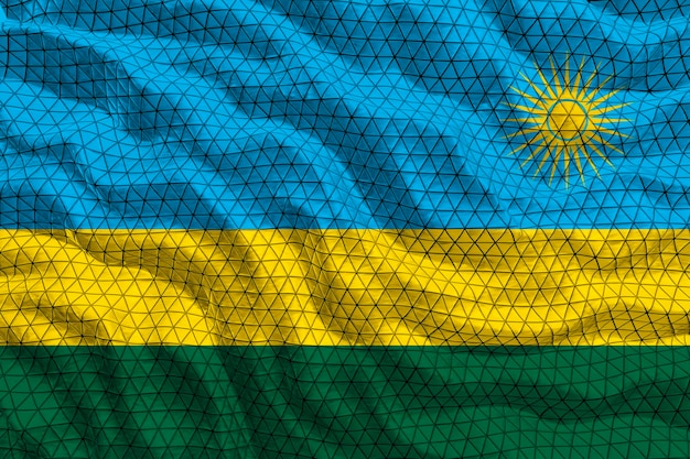 Nationale vlag van Rwanda Achtergrond met vlag van Rwanda