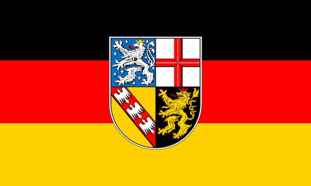 Nationale vlag van Saarland Duitsland en prefectuursymbool