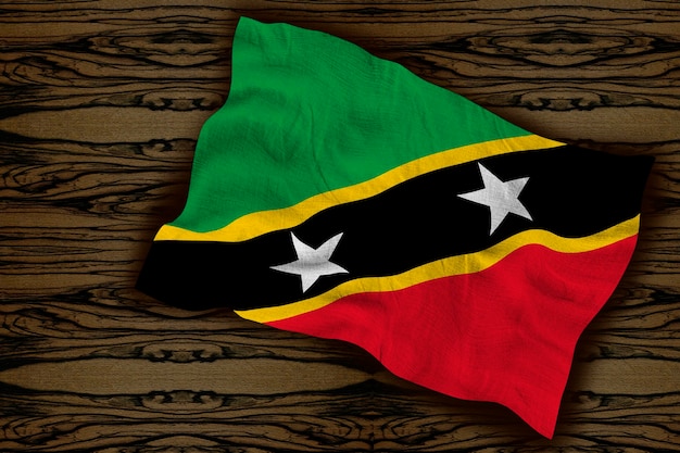 Nationale vlag van Saint Kitts en Nevis Achtergrond met vlag van Saint Kitts en Nevis