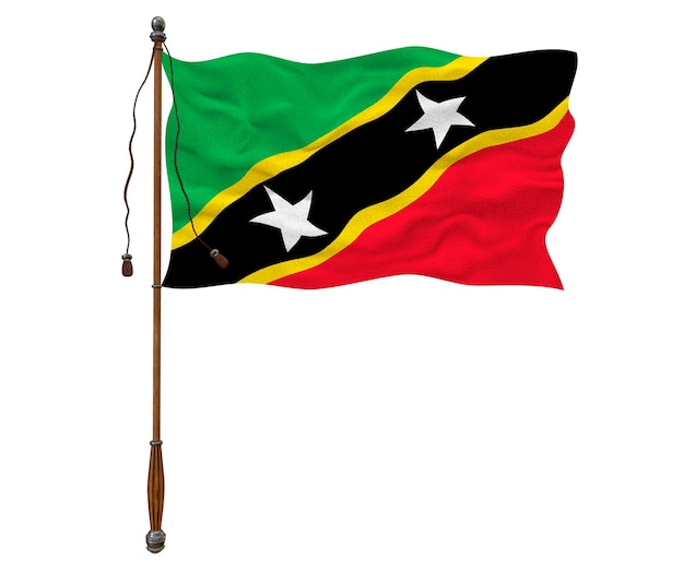 Nationale vlag van Saint Kitts en Nevis Achtergrond met vlag van Saint Kitts en Nevis