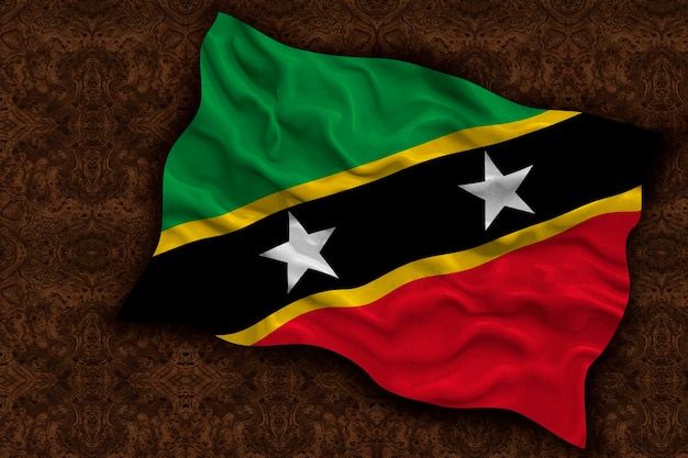 Nationale vlag van Saint Kitts en Nevis Achtergrond met vlag van Saint Kitts en Nevis